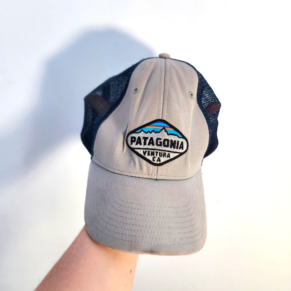 Patagonia Grey & Bkue Logo Cap